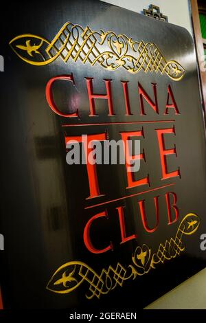Aus einem Fotoessay mit Details des China Tee Clubs, der 2011 nach 25 Jahren in Hongkong geschlossen wurde (34 Bilder; siehe Zusatzinfo) Stockfoto
