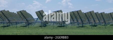 Colorado, San Luis Valley, Mosca. Solarpaneelfarm. Stockfoto