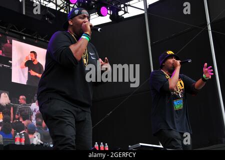 Queens, NY, USA. August 2021. EPMD at IT's Time for Hip Hop in NYC: Queens im Forest Hills Stadium in Queens, New York City am 20. August 2021. Kredit: Koi Sojer/Snap'n U Fotos/Media Punch/Alamy Live Nachrichten Stockfoto