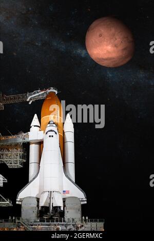 Space Shuttle, die auf einer Mission. Elemente dieses Bild von der NASA eingerichtet. Stockfoto