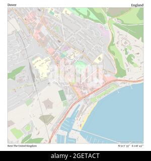 Dover, Kent, Vereinigtes Königreich, England, N 51 7' 33'', E 1 18' 45'', map, Timeless Map veröffentlicht im Jahr 2021. Reisende, Entdecker und Abenteurer wie Florence Nightingale, David Livingstone, Ernest Shackleton, Lewis and Clark und Sherlock Holmes haben sich bei der Planung von Reisen zu den entlegensten Ecken der Welt auf Karten verlassen.Timeless Maps kartiert die meisten Orte auf der Welt und zeigt die Verwirklichung großer Träume Stockfoto