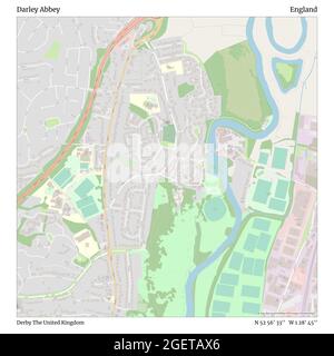 Darley Abbey, Derby, Vereinigtes Königreich, England, N 52 56' 33'', W 1 28' 45'', map, Timeless Map veröffentlicht im Jahr 2021. Reisende, Entdecker und Abenteurer wie Florence Nightingale, David Livingstone, Ernest Shackleton, Lewis and Clark und Sherlock Holmes haben sich bei der Planung von Reisen zu den entlegensten Ecken der Welt auf Karten verlassen.Timeless Maps kartiert die meisten Orte auf der Welt und zeigt die Verwirklichung großer Träume Stockfoto