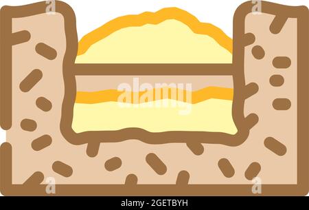Abbildung des Symbols für das Farbsymbol „Feststoffabfall“ Stock Vektor