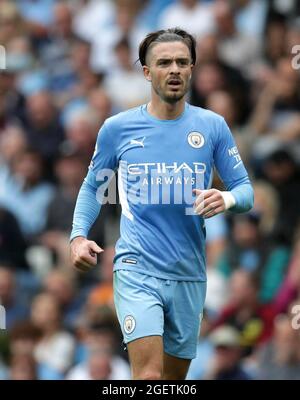 Manchester, Großbritannien. August 2021. 21. August 2021; Manchester City Stadium, Manchester, England, Premier League Football, Manchester City gegen Norwich; Jack Grealish von Manchester City Kredit: Action Plus Sports Images/Alamy Live News Stockfoto