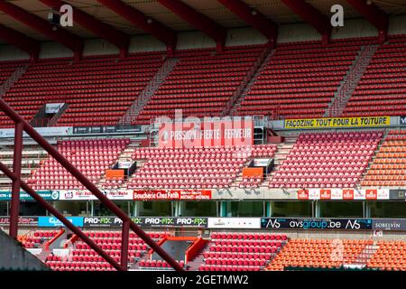 Liège, Belgien, 21. August 2021. Im Maurice-Dufrasne-Stadion, das den Spitznamen Sclessin trägt, finden die Spiele von Standard de Liège statt. Stockfoto