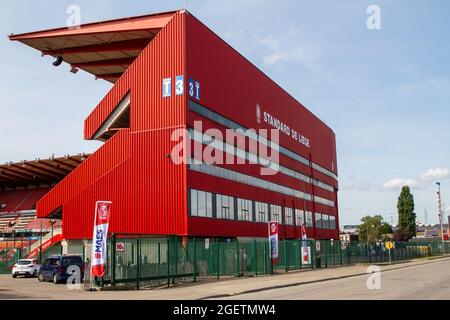 Liège, Belgien, 21. August 2021. Im Maurice-Dufrasne-Stadion, das den Spitznamen Sclessin trägt, finden die Spiele von Standard de Liège statt. Stockfoto