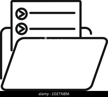 Gliederungsvektor für das Symbol des Ordners „Wiedergabeliste Musikwiedergabe Stock Vektor