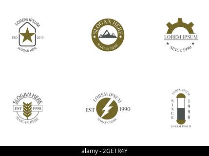 Set von Vintage-Logos, Abzeichen und Etiketten, Vintage Retro Vector Logo für Banner, Poster, Flyer Stock Vektor