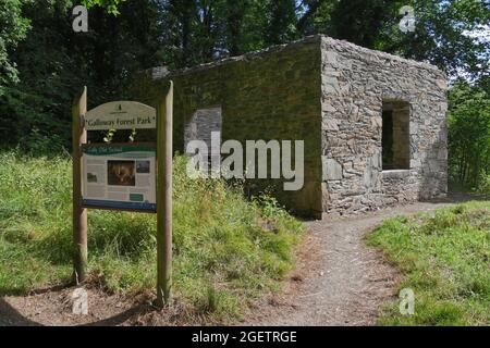 Cally Old School, ein Mädchenschulhaus, das cira 1820 von Lady Anne Bingham, Galloway Forest Park, Gatehouse of Fleet, Dumfries & Galloway, Schottland, gebaut wurde Stockfoto