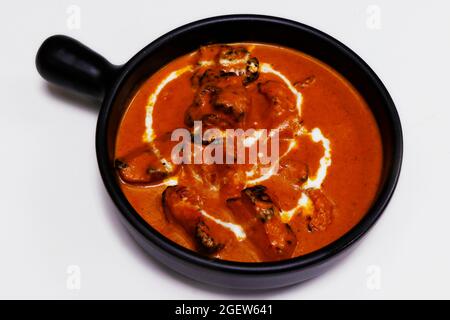 Butter, Huhn, oder Masala, indische Spezialitäten, Huhn in reicher Tomaten-Cashewnuss-Soße gekocht Stockfoto