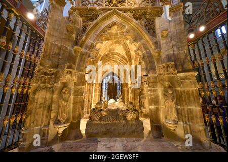 Grab von Santo Domingo in der Kathedrale von El Salvador, Santo Domingo de la Calzada. La Cienz, Spanien, Europa Stockfoto