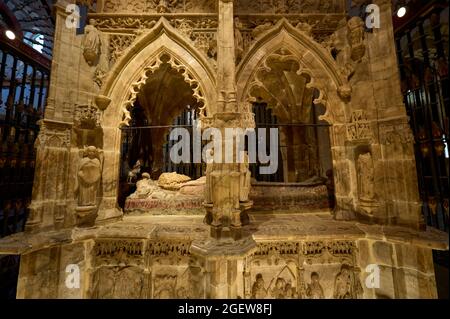 Grab von Santo Domingo in der Kathedrale von El Salvador, Santo Domingo de la Calzada. La Cienz, Spanien, Europa Stockfoto