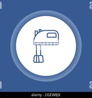 Symbol für die Farblinie des Handmixers. Küchengerät, Haushaltsgeräte. Melden Sie sich für Webseite, mobile App und Banner an. Stock Vektor