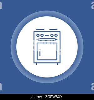 Symbol für die Farblinie des Küchenofens. Haushaltsgeräte. Melden Sie sich für Webseite, mobile App und Banner an. Stock Vektor