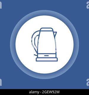 Symbol für die Farblinie des elektrischen Wasserkochers. Haushaltsgeräte. Küchengerät. Melden Sie sich für Webseite, mobile App und Banner an. Stock Vektor