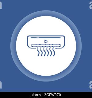 Farbliniensymbol der Klimaanlage. Apparatur zur Kühlung der Innenluft. Elektrische Ausrüstung. Melden Sie sich für Webseite, mobile App und Banner an. Stock Vektor