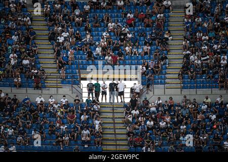 Mailand, Italien. 21. Aug, 2021. Unterstützer während der italienischen Fußball-Meisterschaft Serie A 2021-2022 Spiel Inter Mailand gegen Genua im San Siro Stadium Credit: Piero Cruciatti/Alamy Live News Stockfoto