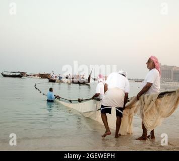 Arabisches traditionelles Fischermannsleben im OMAN Stockfoto