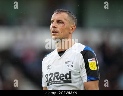 Derby, Großbritannien. August 2021. Phil Jagielka von Derby County während des Sky Bet Championship-Spiels zwischen Derby County und Middlesbrough im iPro Stadium, Derby, England, am 21. August 2021. Foto von Andy Rowland. Quelle: Prime Media Images/Alamy Live News Stockfoto