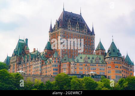 Quebec City, Kanada - Juli 19 2021: Fairmont Le Château Frontenac Hotel in Quebec City Stockfoto