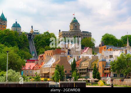 Quebec City, Kanada - 21 2021. Juli: Innenstadt von Quebec City an einem Sommertag Stockfoto