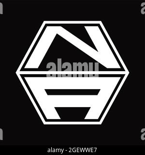 NA Logo-Monogramm mit Sechseck und scharfer Formvorlage Stock Vektor