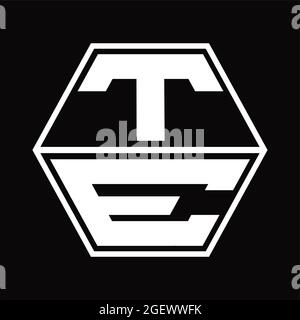 TE Logo-Monogramm mit Sechseck und scharfer Formvorlage Stock Vektor