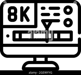 Darstellung der Symbole für Linien in Videoqualität wird verarbeitet Stock Vektor