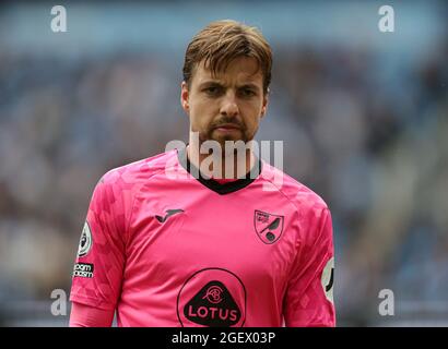 21. August 2021; Manchester City Stadium, Manchester, England, Premier League Football, Manchester City gegen Norwich; Norwich City-Torwart Tim Krul Stockfoto