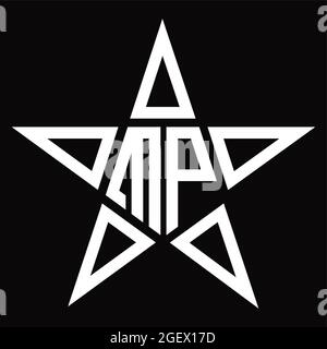 MP-Logo-Monogramm mit Linie Stil Blackground Design-Vorlage Stock Vektor