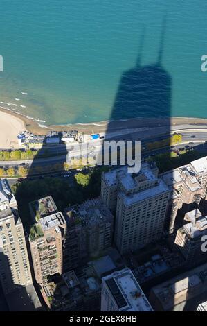 Die Aussichtsplattform von 360 Chicago bietet eine fantastische Aussicht, Chicago IL Stockfoto