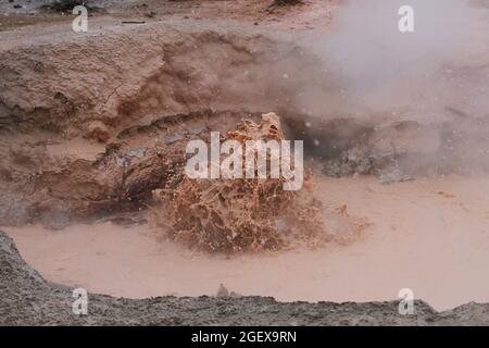 Red Spouter in Lower Geyser Basin ; Datum: 29. Oktober 2013 Stockfoto