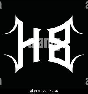 HB Logo Monogramm mit abstrakter Form Blackground Design-Vorlage Stock Vektor