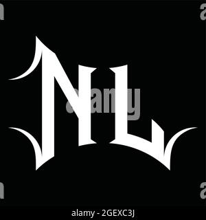 NL Logo-Monogramm mit abstrakter Form Blackground Design-Vorlage Stock Vektor