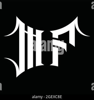 MF Logo-Monogramm mit abstrakter Form Blackground Design-Vorlage Stock Vektor