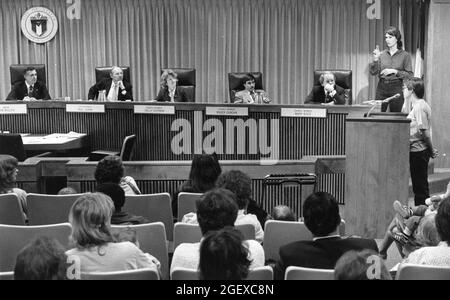 ©1986 Austin, Texas City Council Meeting, reguläre Sitzung. Stockfoto