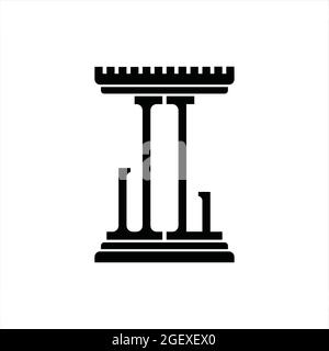 Monogramm mit JL-Logo und negativem Zeilenformat auf schwarzem Grund Stock Vektor