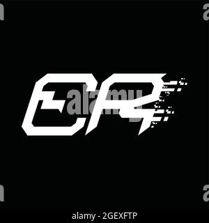 ER Logo Monogramm abstrakte Geschwindigkeit Technologie Blackground Design-Vorlage Stock Vektor