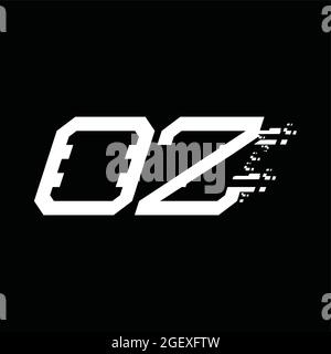 OZ Logo Monogramm abstrakte Geschwindigkeit Technologie Blackground Design-Vorlage Stock Vektor