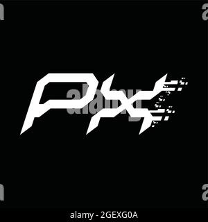 PX Logo Monogramm abstrakte Geschwindigkeit Technologie Blackground Design Vorlage Stock Vektor