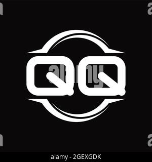 QQ Logo Monogramm abstrakte Geschwindigkeit Technologie Blackground Design-Vorlage Stock Vektor