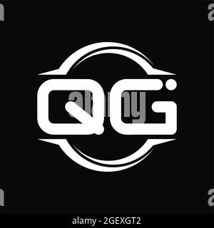 QG-Logo-Monogramm mit Kreis abgerundeten Scheiben Form Blackground Design-Vorlage Stock Vektor