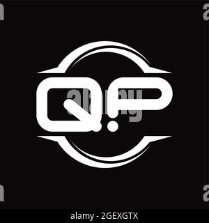 QP-Logo-Monogramm mit Kreis abgerundeten Scheiben Form Blackground Design-Vorlage Stock Vektor