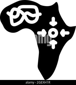 afrika Kontinent Glyphen Symbol Vektorgrafik Stock Vektor