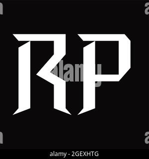 RP Logo-Monogramm mit Vintage überlappenden verknüpften Stil auf weißer Designvorlage Stock Vektor