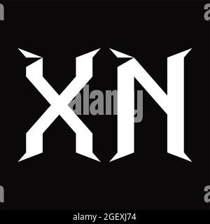 XN Logo-Monogramm mit schichtförmiger, schwarzer Designvorlage Stock Vektor