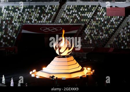 Tokio, Kanto, Japan. August 2021. Abschlusszeremonie der Olympischen Sommerspiele 2020 in Tokio im Olympiastadion von Tokio. (Bild: © David McIntyre/ZUMA Press Wire) Stockfoto