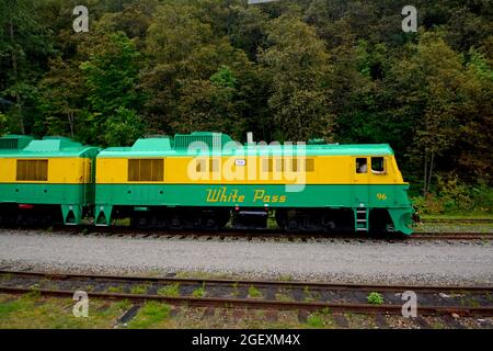 White Pass Zug - Skagway, Alaska Stockfoto