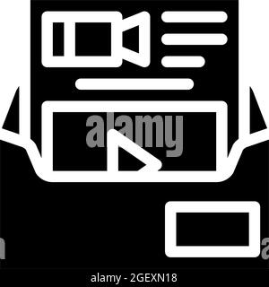 Einladung zur Videokonferenz Glyphen Symbol Vektor Illustration Stock Vektor