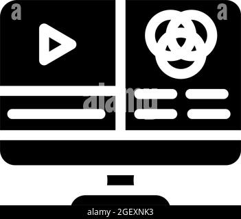 Video-Farbkorrektur Glyphen Symbol Vektor-Illustration Stock Vektor